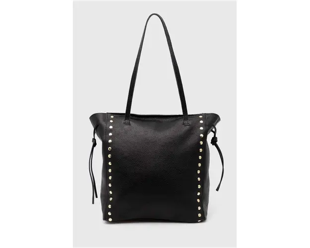 Answear Lab poseta de piele culoarea negru