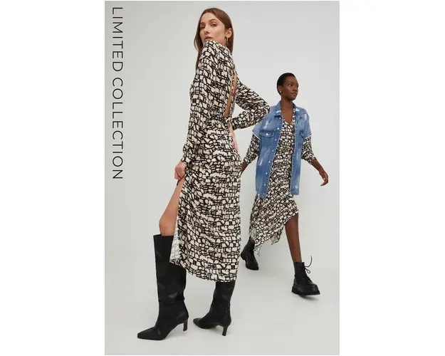 Answear Lab rochie culoarea negru, maxi, evazati