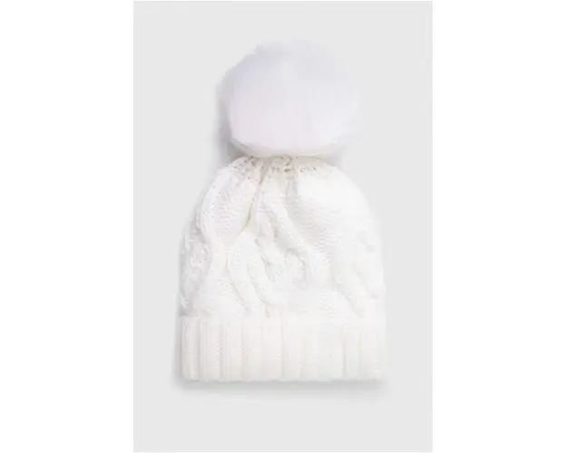 Answear Lab caciula culoarea alb, din tricot gros