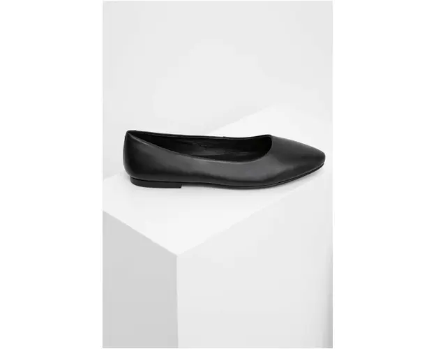 Answear Lab balerini de piele culoarea negru