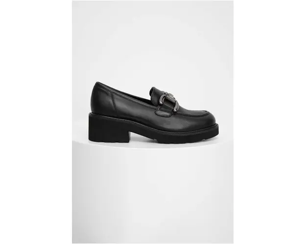 Answear Lab mocasini de piele femei, culoarea negru, cu platforma
