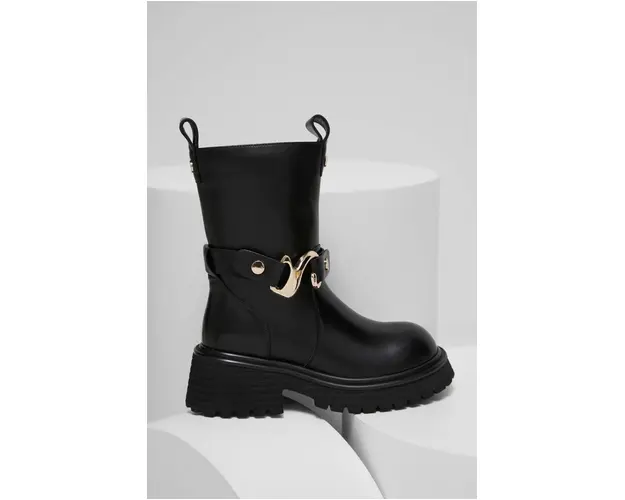 Answear Lab cizme de piele femei, culoarea negru, cu platforma