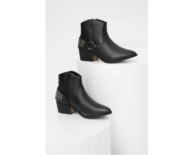 Answear Lab cizme de piele femei, culoarea negru, cu toc drept