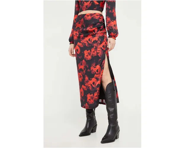 Answear Lab fusta culoarea rosu, midi, drept