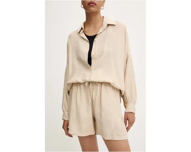 Answear Lab camasa si pantaloni scurti culoarea bej