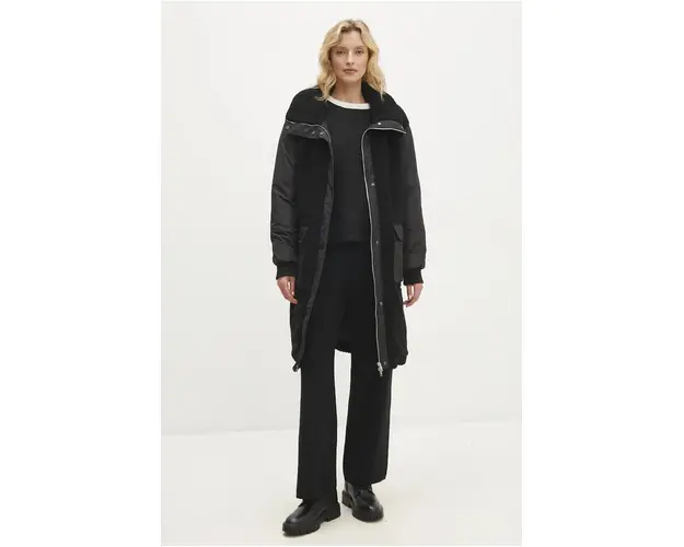Answear Lab geaca femei, culoarea negru, de tranzitie