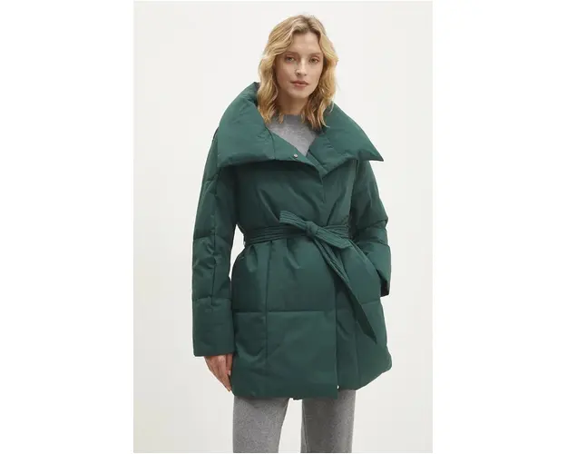 Answear Lab geaca femei, culoarea verde, de iarna, oversize