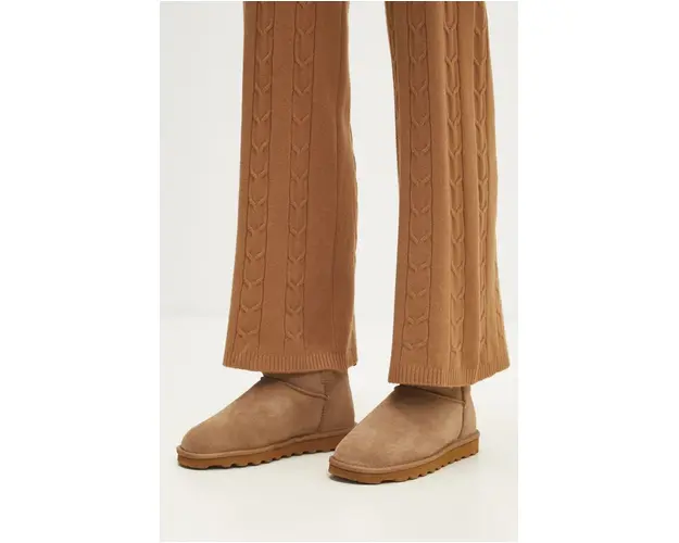 Answear Lab cizme de zapada din piele intoarsa culoarea bej