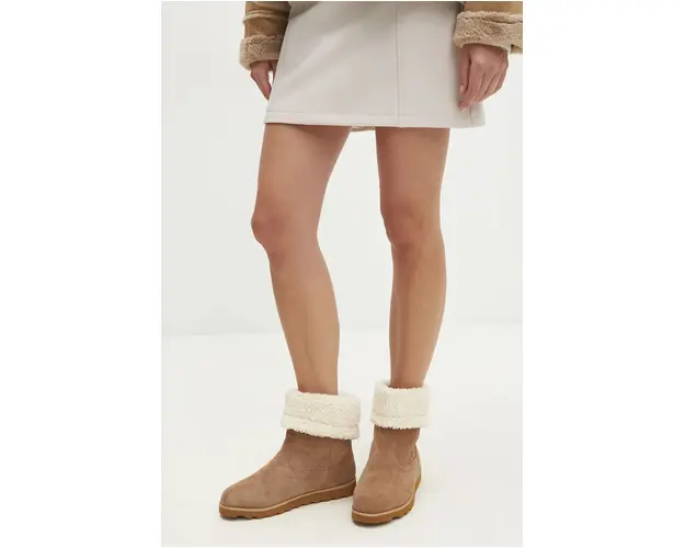 Answear Lab cizme de zapada din piele intoarsa culoarea bej