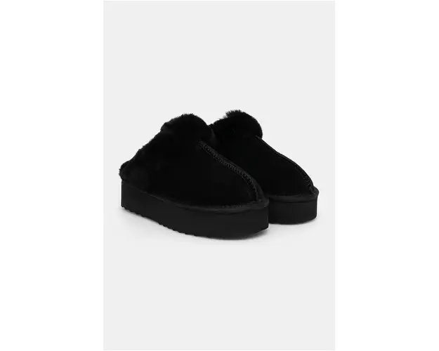 Answear Lab papuci din piele intoarsa culoarea negru