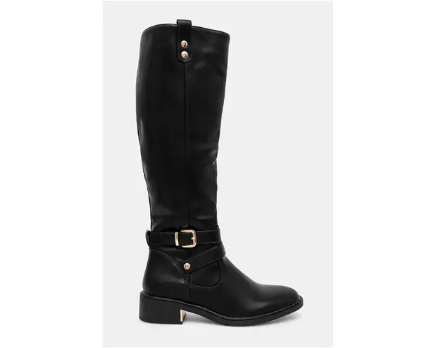 Answear Lab cizme femei, culoarea negru, cu toc plat, izolare usoara