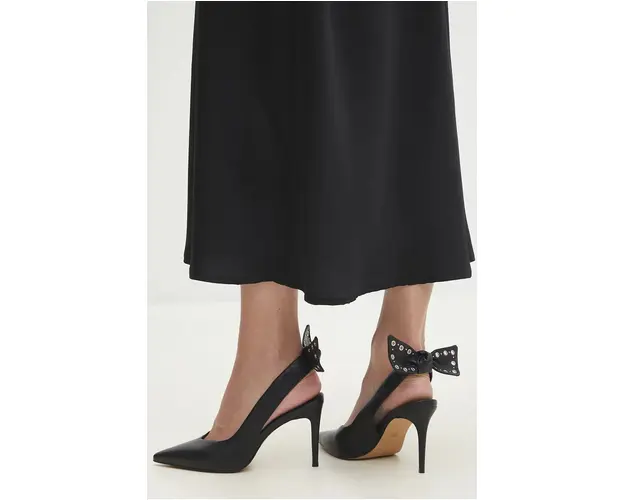 Answear Lab stilettos de piele culoarea negru