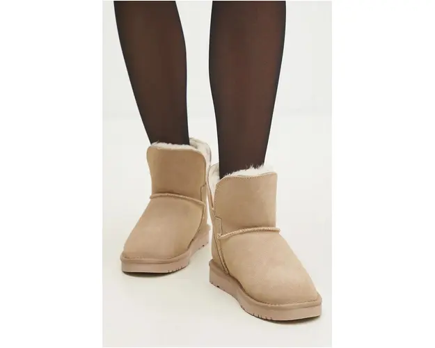 Answear Lab cizme de zapada din piele intoarsa culoarea bej