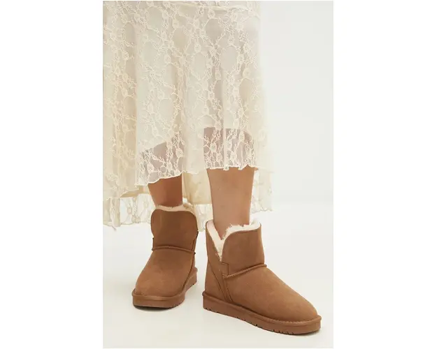 Answear Lab cizme de zapada din piele intoarsa culoarea maro