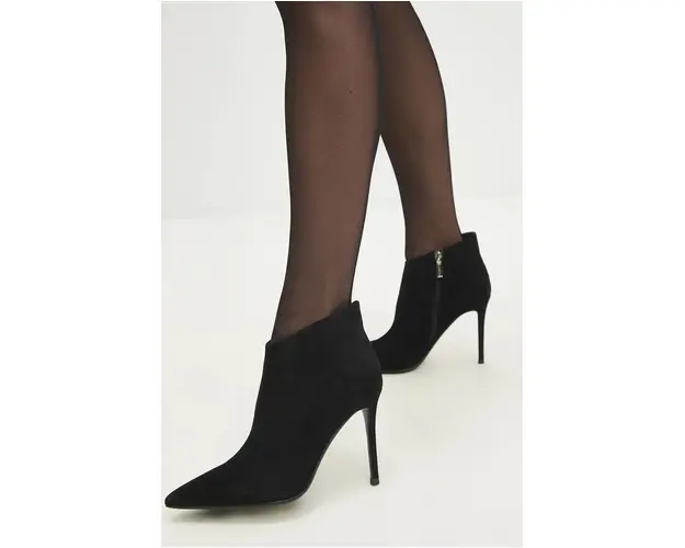 Answear Lab cizme din piele intoarsa femei, culoarea negru, cu toc cui, izolare usoara