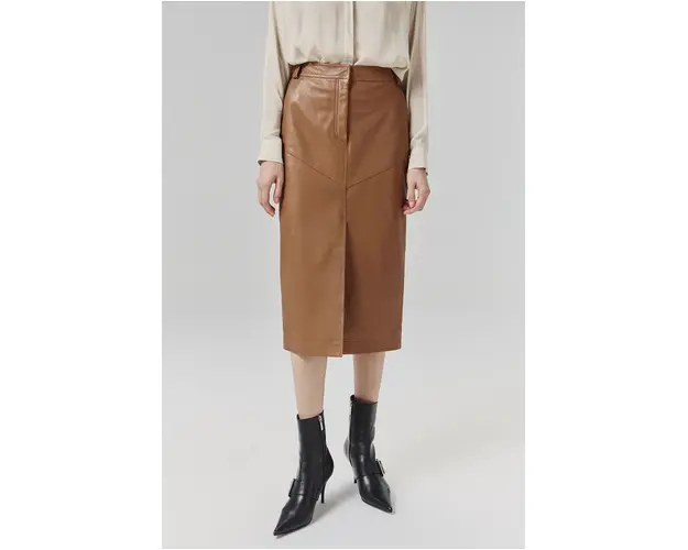 Answear Lab fusta culoarea maro, midi, creion