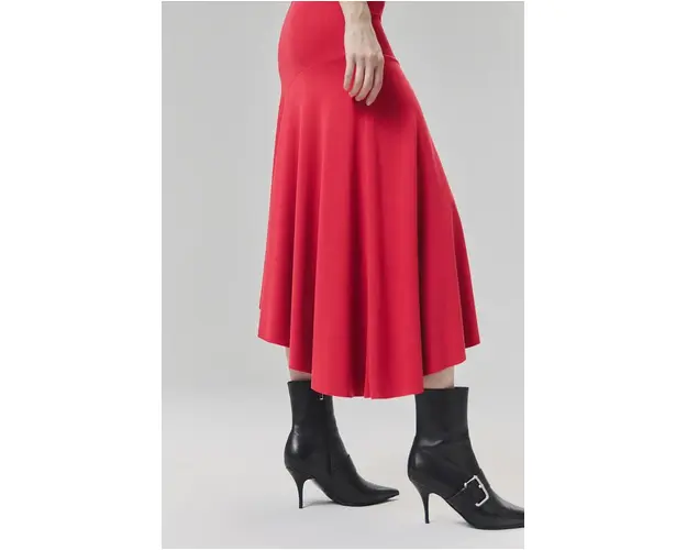 Answear Lab fusta culoarea rosu, midi, evazati