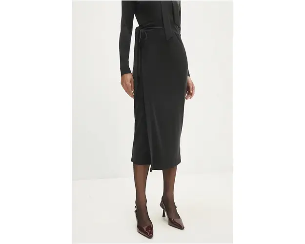 Answear Lab fusta culoarea negru, midi, drept