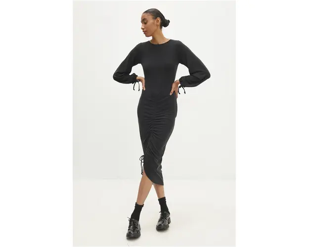 Answear Lab rochie culoarea negru, midi, mulata