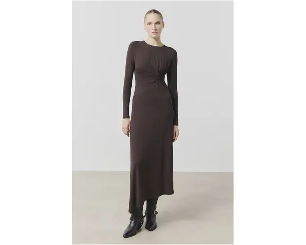 Answear Lab rochie culoarea maro, maxi, drept