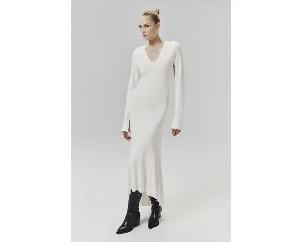 Answear Lab rochie culoarea bej, midi, drept