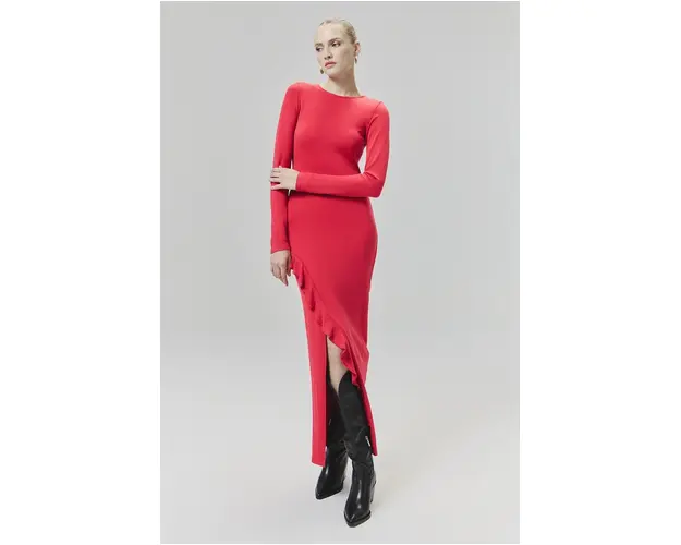 Answear Lab rochie culoarea rosu, maxi, mulata