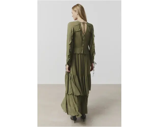 Answear Lab rochie culoarea verde, midi, evazati