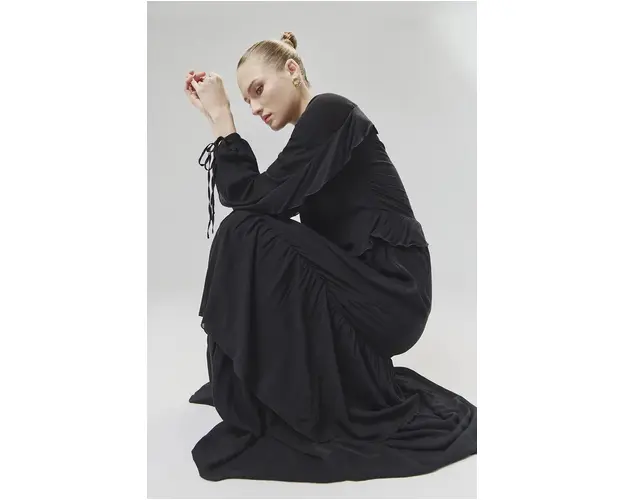 Answear Lab rochie culoarea negru, midi, evazati