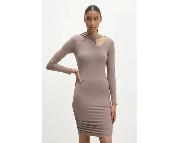 Answear Lab rochie culoarea maro, mini, mulata