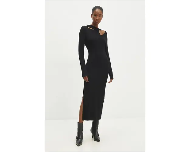 Answear Lab rochie culoarea negru, midi, mulata
