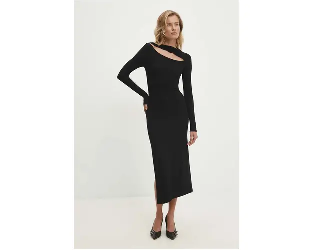 Answear Lab rochie culoarea negru, midi, mulata