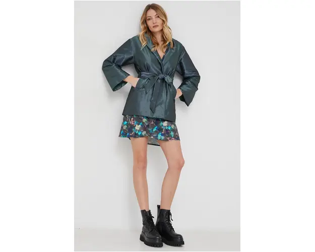 Answear Lab kimono femei, culoarea verde, oversize