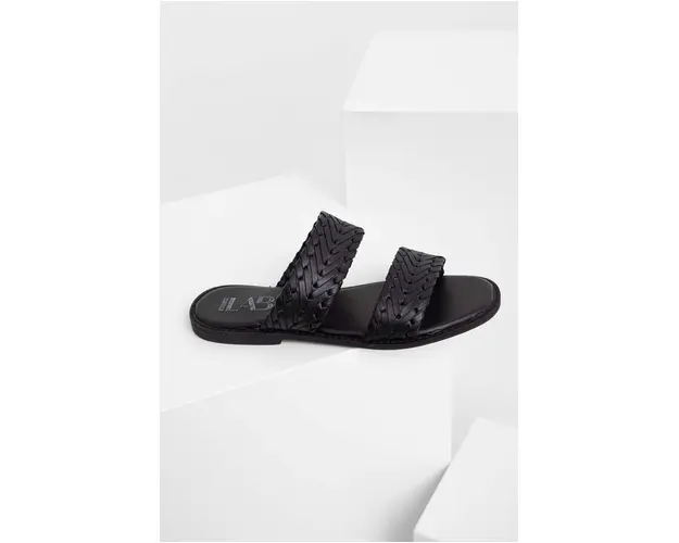 Answear Lab slapi de piele femei, culoarea negru