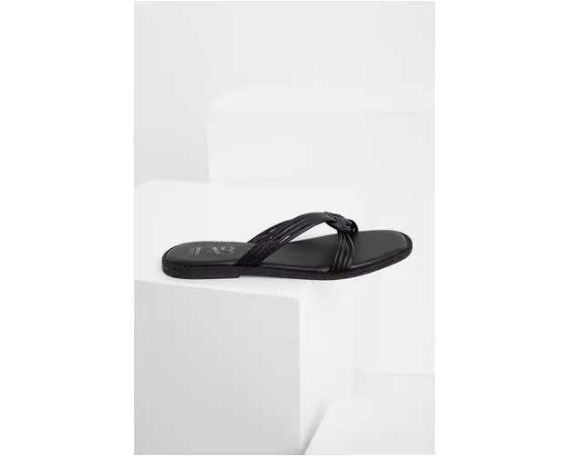 Answear Lab slapi de piele femei, culoarea negru