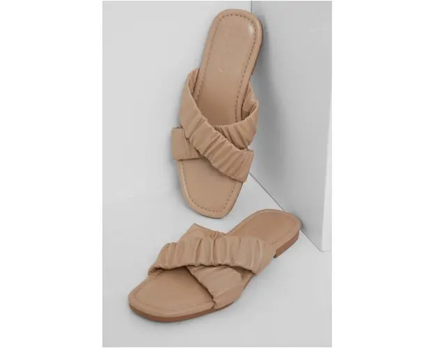 Answear Lab slapi de piele femei, culoarea bej