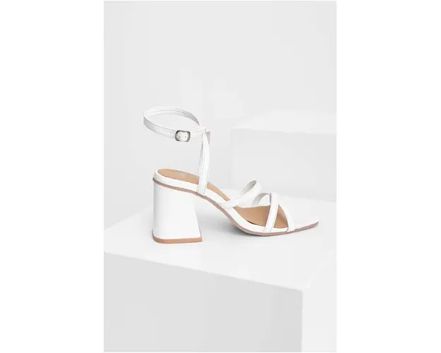 Answear Lab sandale de piele culoarea alb