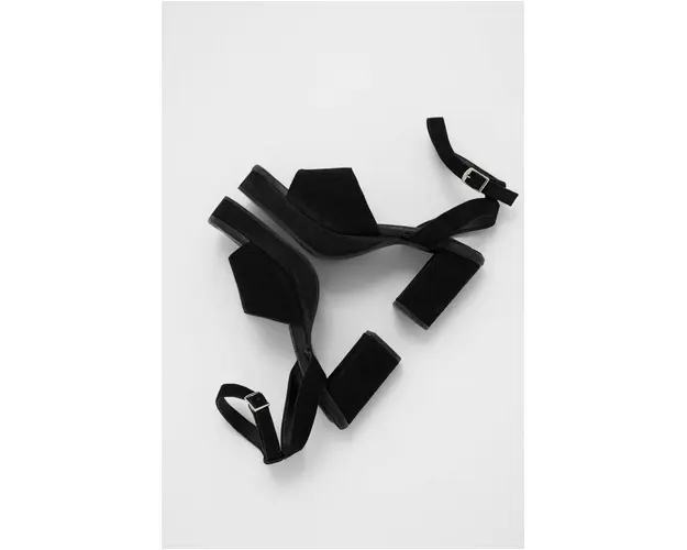 Answear Lab sandale din piele intoarsa culoarea negru