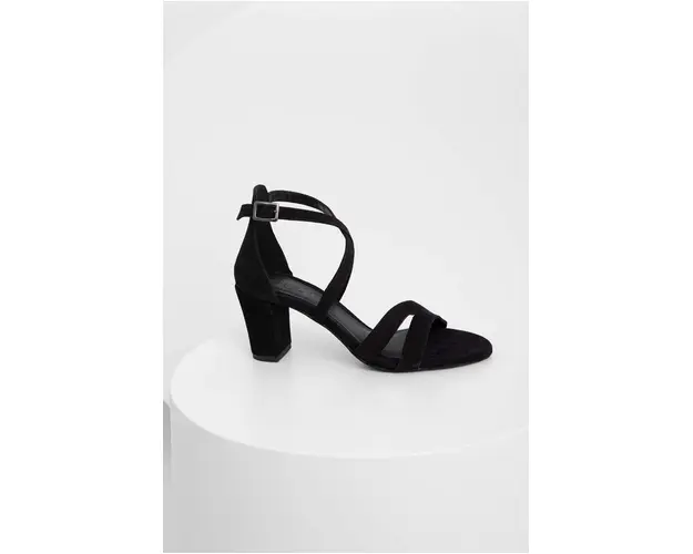 Answear Lab sandale din piele intoarsa culoarea negru