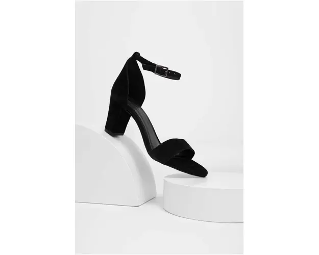 Answear Lab sandale din piele intoarsa culoarea negru