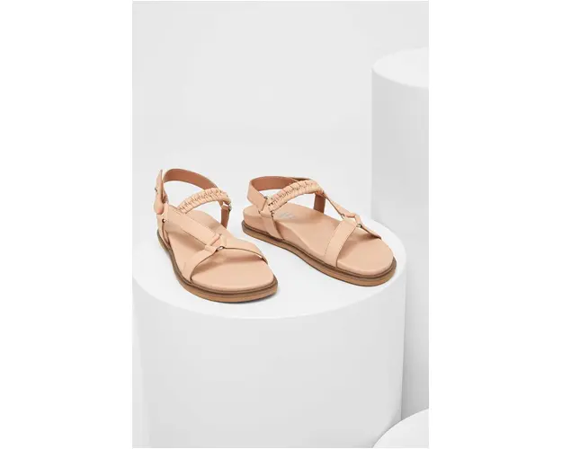 Answear Lab sandale de piele femei, culoarea bej