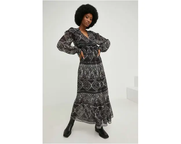 Answear Lab rochie culoarea negru, maxi, evazati