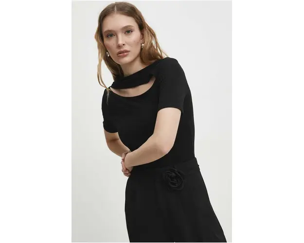 Answear Lab body femei, culoarea negru, neted