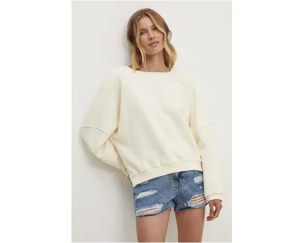 Answear Lab bluza femei, culoarea bej, neted