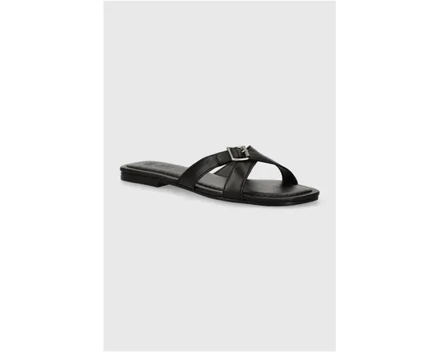 Answear Lab slapi de piele femei, culoarea negru