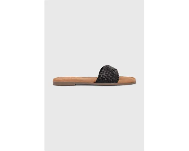 Answear Lab slapi de piele femei, culoarea negru