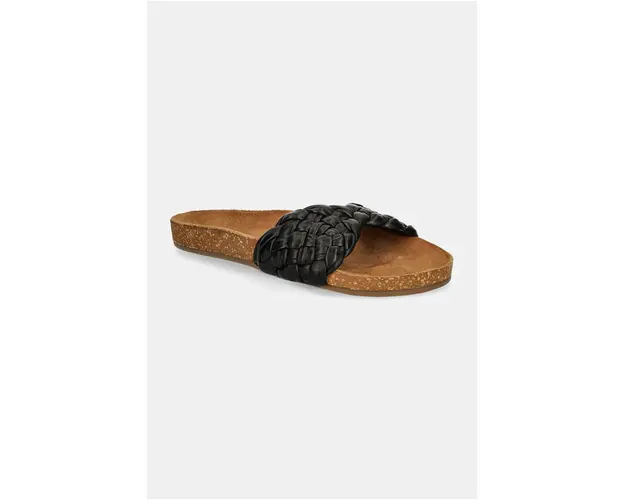 Answear Lab slapi de piele femei, culoarea negru