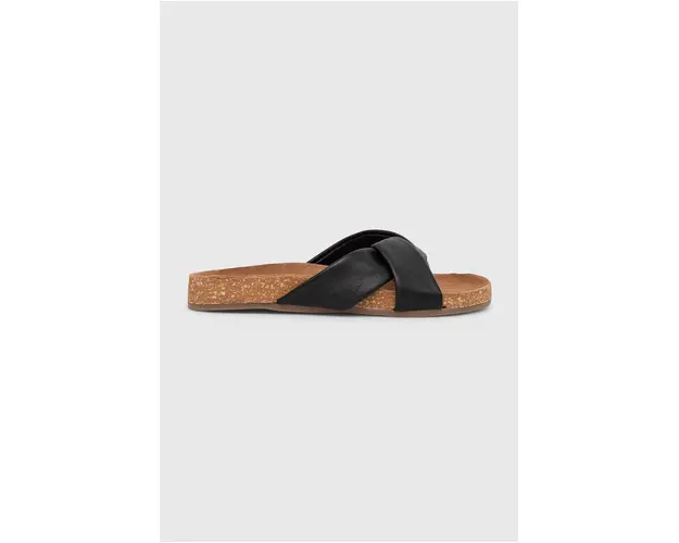 Answear Lab slapi de piele femei, culoarea negru