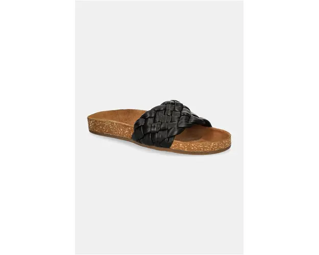 Answear Lab slapi de piele femei, culoarea negru