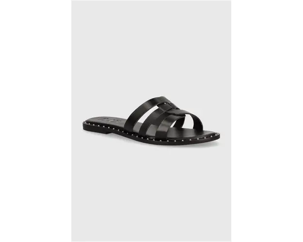 Answear Lab slapi de piele femei, culoarea negru