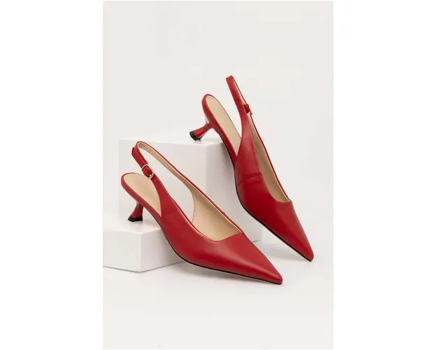 Answear Lab pantofi cu toc culoarea rosu